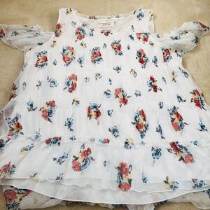 EUC Johnny Was 4Love & Liberty Cold Shoulder Tiered Tunic